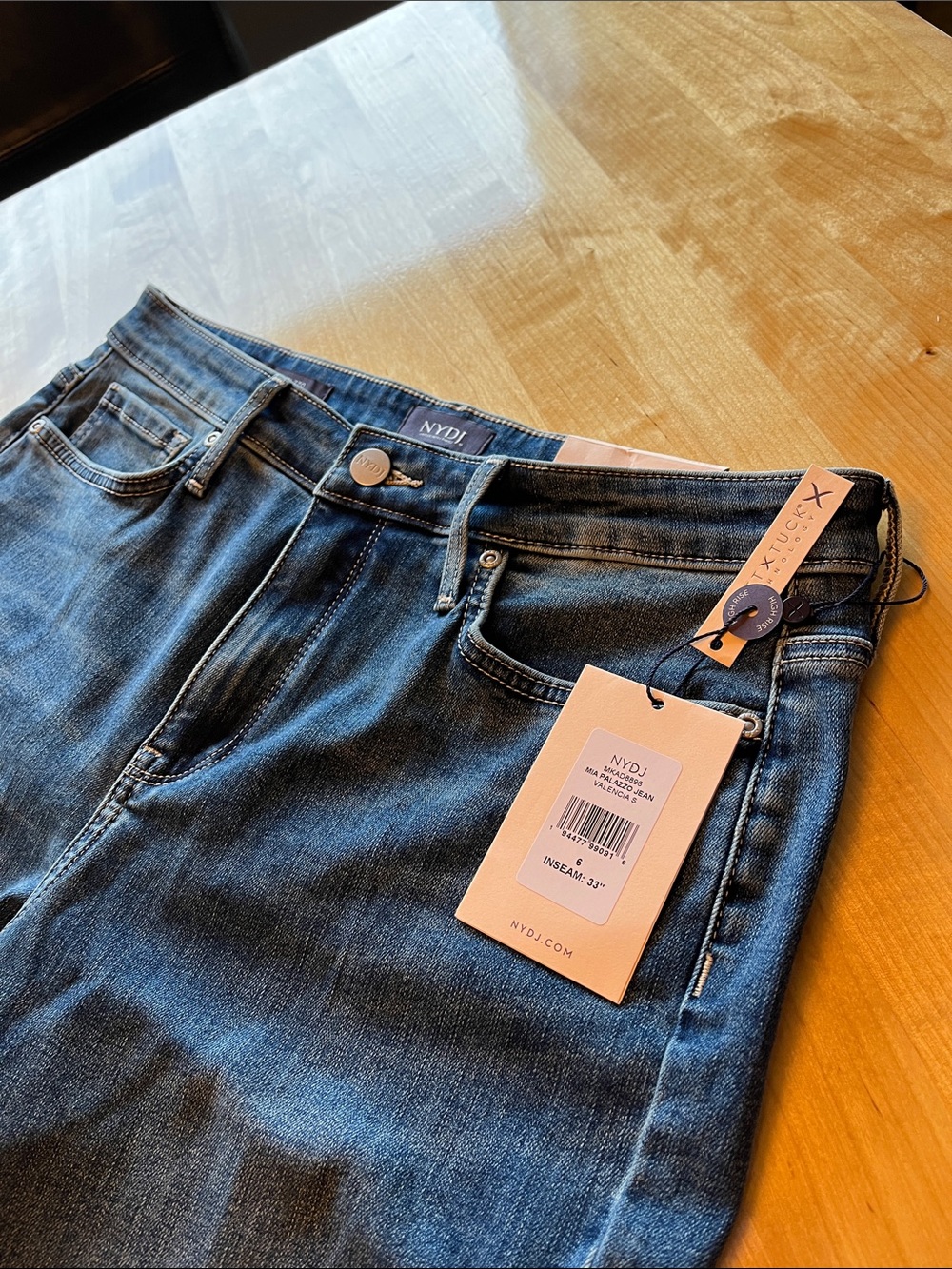 NYDJ High Rise Jeans in Dark Blue Wash